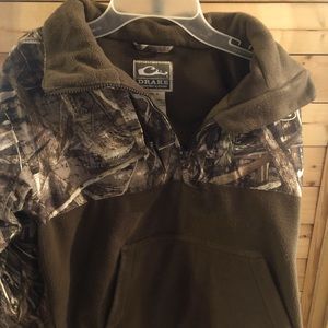 Camo shadow grass drake quarter zip hoodie- youth